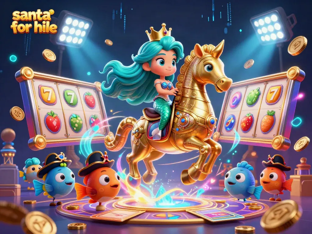Experience the festive magic with Santa for hire at your party, featuring lively casino elements.